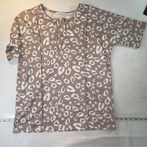 Leopard Print Kids Shirt - Brown & White